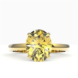 2.50 CTW Citrine Designer Inspired Solitaire Ring 18K Yellow Gold - REF-36N2Y - 22059