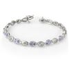2.62 CTW Tanzanite & Diamond Bracelet 10K White Gold - REF-47H3A - 14242