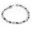 4.82 CTW Blue Sapphire & Diamond Bracelet 10K White Gold - REF-43X5T - 13922