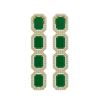 12.33 CTW Emerald & Diamond Halo Earrings 10K Yellow Gold - REF-178X2T - 41428