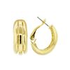 Image 2 : Indent Design Hoop Earrings - Gold Plated