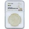 Image 1 : 1921-S $1 Morgan Silver Dollar Coin NGC MS62