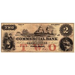 1856 $2 Commercial Bank Of New Jersey - Obsolete Bank Note