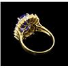 Image 3 : 14KT Yellow Gold 4.07 ctw Tanzanite and Diamond Ring