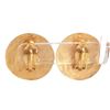 Image 4 : Chanel Gold CC Round Disk Hammered Large Clip On Earrings