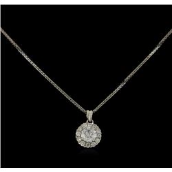 14KT White Gold 0.93 ctw Diamond Pendant With Chain