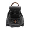 Image 1 : Gucci Black Leather Drawstring Bamboo Mini Backpack