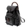 Image 6 : Gucci Black Leather Drawstring Bamboo Mini Backpack