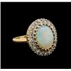 Image 1 : 14KT Yellow Gold 2.50 ctw Opal and Diamond Ring