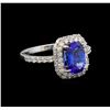 14KT White Gold 1.97 ctw Tanzanite and Diamond Ring
