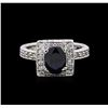 Image 2 : 1.68 ctw Sapphire and Diamond Ring - 14KT White Gold