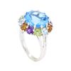 Image 4 : 8.16 ctw Multi-Color Semi-Precious Gemstone Ring - 14KT White Gold