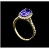 Image 4 : 2.86 ctw Tanzanite and Diamond Ring - 14KT Yellow Gold