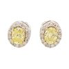 Image 1 : 1 ctw Diamond Earrings - 14KT Yellow And White Gold
