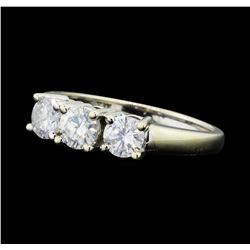 1.00 ctw Diamond Three Stone Ring - 14KT White Gold