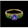 Image 2 : 14KT Yellow Gold 1.37 ctw Tanzanite and Garnet Ring