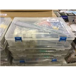 Wooden Crafts Plastic Tool Box Lot of 4 (Craft Pipe Cleaner, Laser, ect)