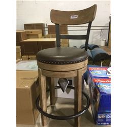 Wooden Bar Swivel Bar Stool w/ Padded Seat
