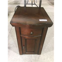 Wooden 1-Door 1-Drawer Bedside Table