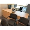 Image 1 : CONTENTS OF OFFICE INC. MAPLE CORNER COMPUTER DESK, MAPLE CONFERENCE TABLE, 6 ROLLING CONFERENCE