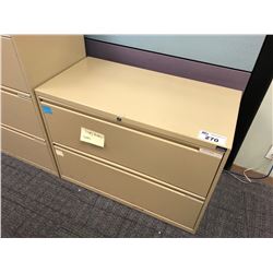 BEIGE 2 DRAWER LATERAL FILE CABINET