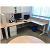 Image 2 : TEKNION 2 PERSON OFFICE CUBICLE STATION WITH MAPLE WORK SURFACES AND FILE PEDESTALS