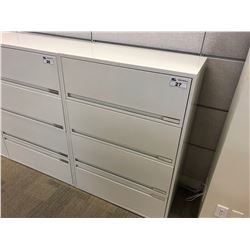 OFF WHITE 4 DRAWER LATERAL FILE CABINET