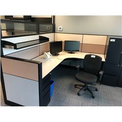 GLOBAL EVOLVE 1 PERSON OFFICE CUBICLE SYSTEM INC. DESK SURFACES, PANELS, AND PEDESTALS