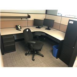 GLOBAL EVOLVE 1 PERSON OFFICE CUBICLE SYSTEM INC. DESK SURFACES, PANELS, AND PEDESTALS