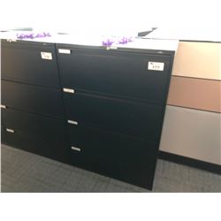 BLACK GLOBAL EVOLVE 4 DRAWER LATERAL FILE CABINET