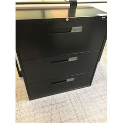 BLACK GLOBAL EVOLVE 3 DRAWER LATERAL FILE CABINET