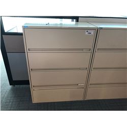 BEIGE 4 DRAWER LATERAL FILE CABINET