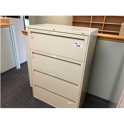 BEIGE 4 DRAWER LATERAL FILE CABINET