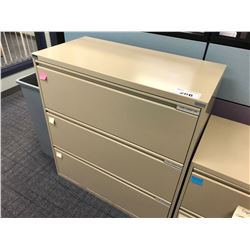 BEIGE 3 DRAWER LATERAL FILE CABINET