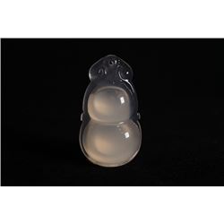 An icy Jadeite white agate "Ru Yi Hu Lu" pendant. Condition as is, shown in photo