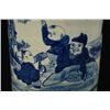 Image 5 : Large Qing Dynasty Blue-and-White "Figure" Vase(Xiang Tui Ping),Repair at the edge of opening. Condi