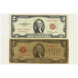 1928-D & 1953 $2 US NOTES RED SEALS