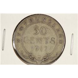 1917-C NEWFOUNDLAND SILVER 50 CENT