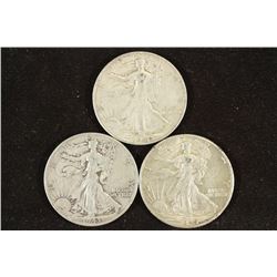 1940-S,43 & 45-D WALKING LIBERTY HALF DOLLARS