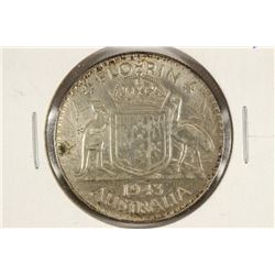 1943 AUSTRALIA SILVER FLORIN .3363 OZ. ASW