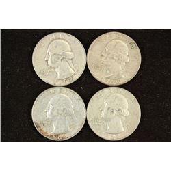 1952,60-D,63 & 64-D WASHINGTON SILVER QUARTERS