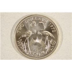 1972 BAHAMAS SILVER $2 BU .8862 OZ. ASW