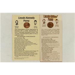 2 SETS OF LINCOLN-KENNEDY PENNY ASTONISHING