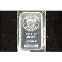 1 TROY OZ .999 FINE SILVER BAR SUNSHINE MINTING