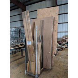 MISC WOOD ON METAL CART