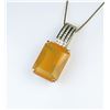 Image 1 : 18CAI-25 ORANGE FIRE OPAL & DIAMOND PENDANT