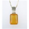 Image 2 : 18CAI-25 ORANGE FIRE OPAL & DIAMOND PENDANT