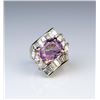 Image 1 : 18CAI-1 PINK TOURMALINE & DIAMOND RING