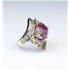Image 2 : 18CAI-1 PINK TOURMALINE & DIAMOND RING
