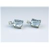 Image 1 : 18CAI-15 AQUAMARINE & DIAMOND EARRINGS